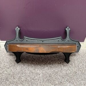 Vintage Sexton 1967 Wall Shelf Gothic Cast Metal Wood Black Brown Rustic MCM